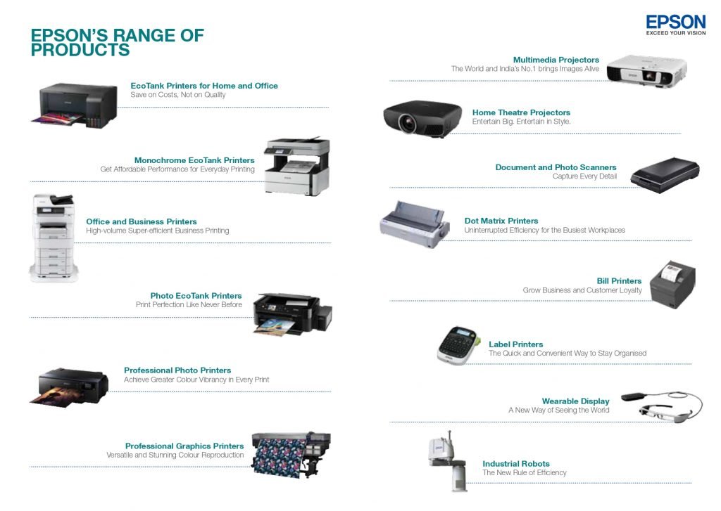 EPSON ALL PRODUCTS RANGE JULY 2020 3
